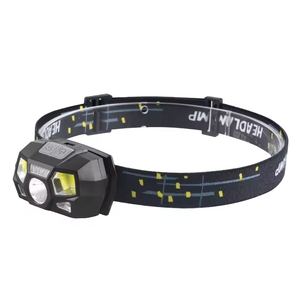 Lampe frontale LED portable et légère pour le camping en plein air, la randonnée, faisceau large flexible, étanche, alimentée par cellule solaire, IP65, rechargeable - Product Image 1