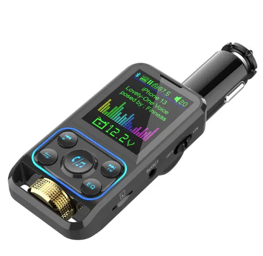 Best Selling BT Car Charger PD3.0 QC3.0 FM Transmitter With Colorful Large Screen BC83