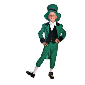 Traje de elfo irlandés verde para hombres y niños, disfraz de Halloween, ropa para actuaciones - Product Image 4