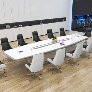 Zitai Mesa De Conferencias Luxury Board Room Furniture Large 4m 5m 8m 10m White Conference Table For Meeting