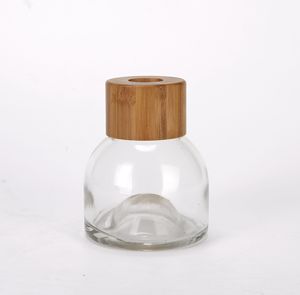 Wholesale Luxury Bamboo Rubber Wooden Perfume Cover Polished Wood Aroma <b>Diffuser</b> <b>Bottle</b> 100ml Chemical Use Art Style Shape Model - Product Image 5