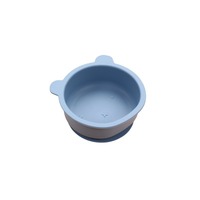 Bol à dîner personnalisé en silicone sans BPA pour enfants conception d'ours de dessin animé mignon vaisselle complémentaire résistante aux chutes pour bébés