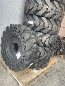Высококачественные, 10x16,5, однотонные противоскользящие шины со стальным ободом, твердые резиновые шины для тракторного асфальтоукладчика и т. д. - Product Image 3
