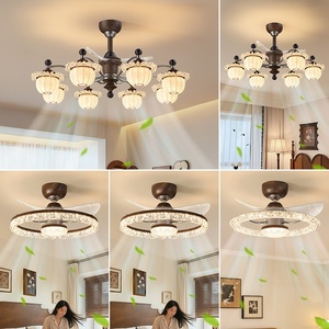 Antique <b>fan</b> lamp French retro living room dining room ceiling <b>fan</b> lamp high eye hall <b>fan</b> lamp - Product Image 1