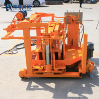 Nouvelle petite machine mobile à moteur diesel et pompe pour la fabrication de blocs creux en béton, avec pression hydraulique et utilisation facile