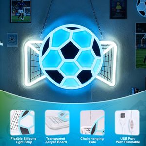 Soccer Shot Letreros Neon LED dimmable USB powered ambient <b>light</b> store <b>window</b> decoration <b>light</b> street indicator <b>light</b> Customized - Product Image 1