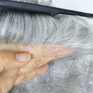Tự Do 1b80 Tóc Trắng Tóc Giả Siêu Mỏng Da Con Người Tóc Màu Xám Đơn Vị Tóc Thay Thế Hệ Thống Cho Người Đàn Ông - Product Image 5