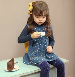 กางเกงขายาวลำลองลายจุดสำหรับเด็กผู้หญิงจากซัพพลายเออร์จีน ขายส่งเสื้อผ้าเด็ก - Product Image 5