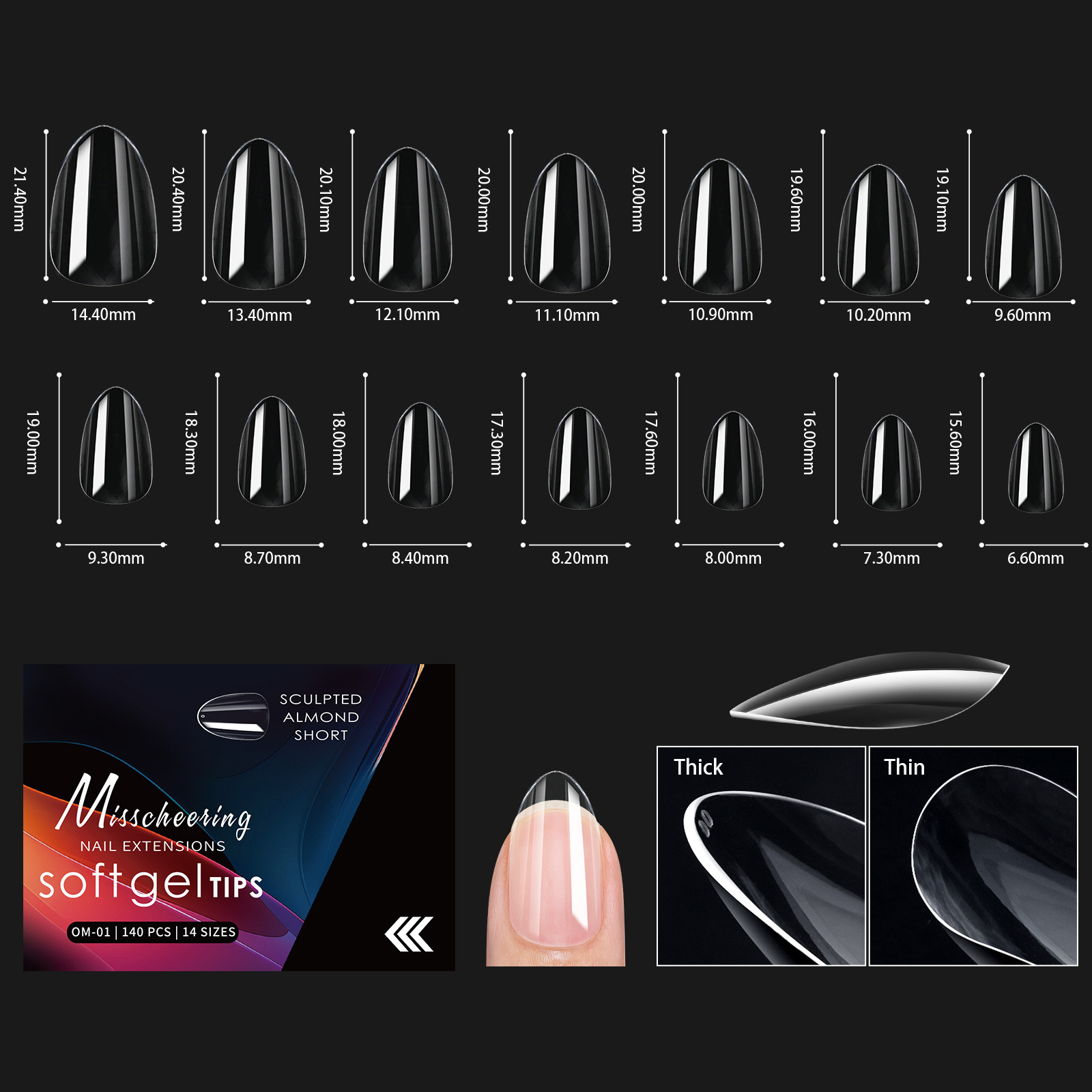 Plaque à ongles arquée haut de gamme 01-140pcs