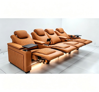 Fauteuil de cinéma inclinable en cuir sur mesure de luxe, style capsule spatiale, avec massage électrique, siège VIP pour salle de cinéma, mobilier