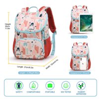Sac à dos scolaire unisexe pour enfants et tout-petits, personnalisé par le fabricant, imperméable, à imprimés animaux, tendance et mignon, avec sangle de poitrine