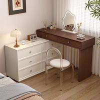 Coiffeuse moderne extensible et éclairée avec commode à tiroirs, grand rangement, finition noyer, pour chambre à coucher – Meilleure vente