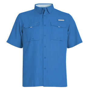 Tùy Chỉnh Polyester Áo Sơ Mi Chất Lượng Tốt Upf 50 Nút Xuống UV Bảo Vệ Ngắn Tay Áo Câu Cá Áo Sơ Mi Collumbia Tùy Chỉnh Người Đàn Ông Rắn Áo Sơ Mi - Product Image 4