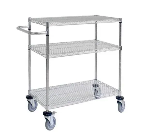 3 Layers Cleanroom Eletronic Wire Shelf Trolley Cart Trolley Stainless Steel ESD Cart Shelf