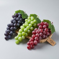 Woohome 8 grappes de vigne artificielle en plastique, raisins décoratifs noirs, accessoires de décoration vintage pour mariage, fruits artificiels pour vin, décorations de fruits factices