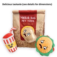 Drôle Fast Food Dog Toys Pack Designer Peluche Interactive Chien Jouet Pet Puzzle Food Squeaky Dog Toys