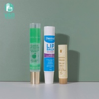 Emballage YAN, tubes en plastique compressibles vides pour gloss à lèvres et rouge à lèvres, 5 ml, 10 ml, 12 ml, petits, mignons, couleur jaune personnalisée, avec bouchon à vis blanc