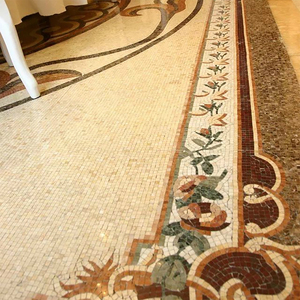 Carreaux <span class=keywords><strong>de</strong></span> sol <span class=keywords><strong>de</strong></span> luxe, mosaïques en marbre, motifs floraux, mosaïques <span class=keywords><strong>de</strong></span> tapis pour la décoration des halls d'hôtel, des villas et des entrées <span class=keywords><strong>de</strong></span> grands halls - Product Image 1