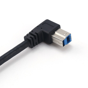 Lung Kay <b>Usb</b> 3.0 Data <b>Cable</b> A Male To B Male Right Angle Black <b>For</b> Computer <b>Printer</b> Connection - Product Image 3