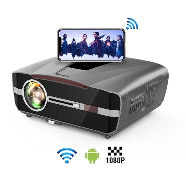New Android 11 WIFI BT 4K Portable Projector Mobile Outdoor Movie Home Video Mini Projector LCD