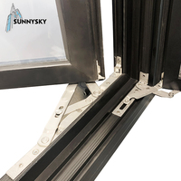 Ventanas arqueadas de aluminio, apertura de 180 grados, 48x48