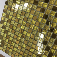Mosaïque abstraite couleur or et argent pour crédence de cuisine, mosaïque de verre miroir biseauté en forme de diamant pour salon