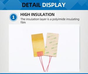 200W kapton nóng 24V lá điện polyimide sưởi ấm Dải ban nhạc nóng 3M dính cho gói pin Pi nóng - Product Image 4