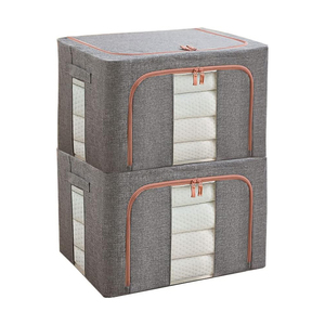 Clothes Storage <b>Bins</b> Box-Foldable Stackable <b>Rectangle</b> Container Organizer Set with Clear Window & Carry Handles - Product Image 1