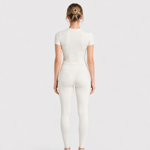 Ensemble de yoga personnalisé avec logo OEM pour femmes, 2 pièces, tenues de sport en nylon et élasthanne, vêtements de sport à sublimation, vêtements de sport pour la salle de sport et le fitness - Product Image 3
