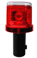 Feu de signalisation LED solaire haute puissance en matériau PC, étanche IP66, visibilité 500m, lumière d'avertissement de sécurité nocturne