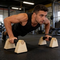 Barres parallèles en bois avec poignées antidérapantes pour l'entraînement aux pompes, le yoga, la musculation à domicile, pour hommes et femmes