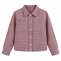 Ensemble de vêtements pour filles en tweed pied-de-poule, veste à revers, gilet, robe, jupe, style preppy, vêtements d'automne et d'hiver
