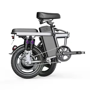 Max 110km Bicicleta eléctrica plegable 48V 400W Motor sin escobillas Bicicleta 14 pulgadas Neumático de vacío Ciudad portátil ebike 25 km/h