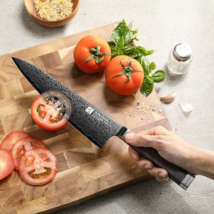 <span class=keywords><strong>Set</strong></span> di <span class=keywords><strong>coltelli</strong></span> da chef XINZUO aggiornato in acciaio Damasco con placcatura in <span class=keywords><strong>titanio</strong></span> e manico in legno di ebano naturale - Product Image 5