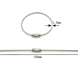 YIWANG Vente en gros de boucles de bagages en acier inoxydable, porte-clés, anneaux de clés en câble métallique - Product Image 3