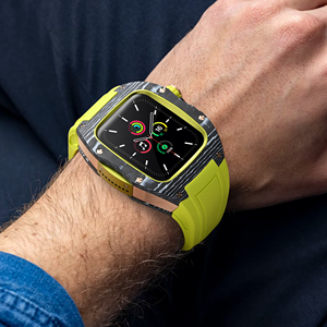 Kit de Modificación de Grafito Blanco <span class=keywords><strong>Richard</strong></span> para iWatch Serie 5678, Funda Protectora de Fibra de Carbono de Lujo para Apple Watch - Product Image 1