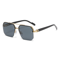 Gafas de Sol Rectangulares Pequeñas Multicolores con Logotipo Personalizado de Nuevo Diseño, Gafas de Sol Modernas sin Montura para Hombre y Mujer
