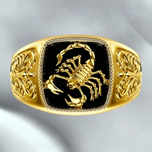 Anello con motivo a scorpione per donna e uomo, anello unisex lucido e testurizzato, gioiello da indossare tutti i giorni - Product Image 5