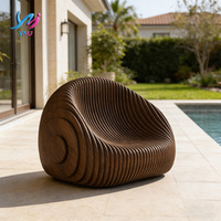 Sillón de Madera Maciza Paramétrico CNC, Diseño Moderno para Sala de Estar, Dormitorio, Apartamento, Exterior, Ecológico, Duradero, para el Hogar