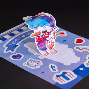 Venta al por mayor de fábrica: Pegatinas de vinilo impermeables personalizadas con logotipos de marca, pegatinas de PVC decorativas de personajes de dibujos animados, impresión de hojas de pegatinas troqueladas. - Product Image 2