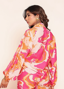 Camisa elegante con mangas abullonadas y estampado para mujer, blusa ligera de manga larga, Top de moda, ropa informal de verano para el trabajo - Product Image 6