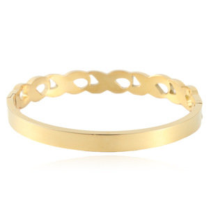 Pulsera de cristal para mujer, tono dorado, hueca, con incrustaciones de diamantes de imitación, para uso diario, 13021 - Product Image 2