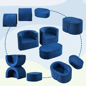 Children's Modular <b>Sofa</b> Set High Density Foam Fabric Washable Cover 2 Seater For Kids Playroom - Product Image 2