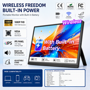จอภาพพกพาขนาด <span class=keywords><strong>15.6</strong></span> นิ้ว Wi-Fi ความละเอียด 1080P Full HD ไร้สาย <span class=keywords><strong>แบตเตอรี่</strong></span>ในตัว 4000mAh 90 วัตต์ °   ขาตั้งจอแล็ปท็อปแบบพกพาปรับระดับได้ - Product Image 3
