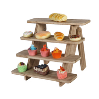 Plateau de service en bois rustique moderne à 3 niveaux, support de table multifonctionnel pour la maison, les fêtes, les banquets, l'étagère de cuisine avec design peint