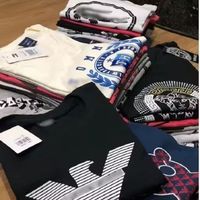 Lot de Vêtements Assortis en Gros pour Homme, Mode Col Rond Manches Courtes, T-shirts de Marques Célèbres, Stock de Vêtements du Bangladesh