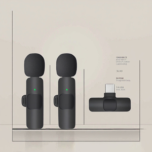 K9 Mini Dynamic Type C Phone Lavalier Micrófono 2-Pack Inalámbrico Omnidireccional Micrófono de solapa de plástico para teléfonos inteligentes en vivo - Product Image 3