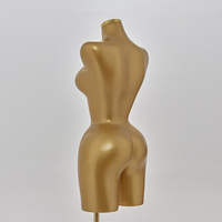 Mannequin de Buste Femme Économique Peint Or, pour Robes de Soirée, Mannequin Adultes BBL pour Présentation de Vêtements