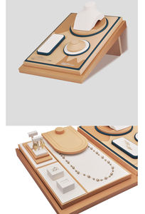 Custom Beige Storage Jewelry Rack for Store Window Displays Elegant Display for <b>Necklaces</b>, <b>Rings</b> Earrings, Perfect for Boutiques - Product Image 4