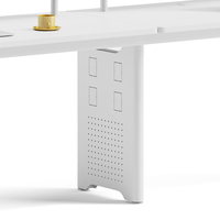Poste de travail de bureau ouvert moderne et simple pour 2 personnes, bureau d'ordinateur avec panneau de séparation, poste de travail de studio, cloison de bureau, bureau de personnel